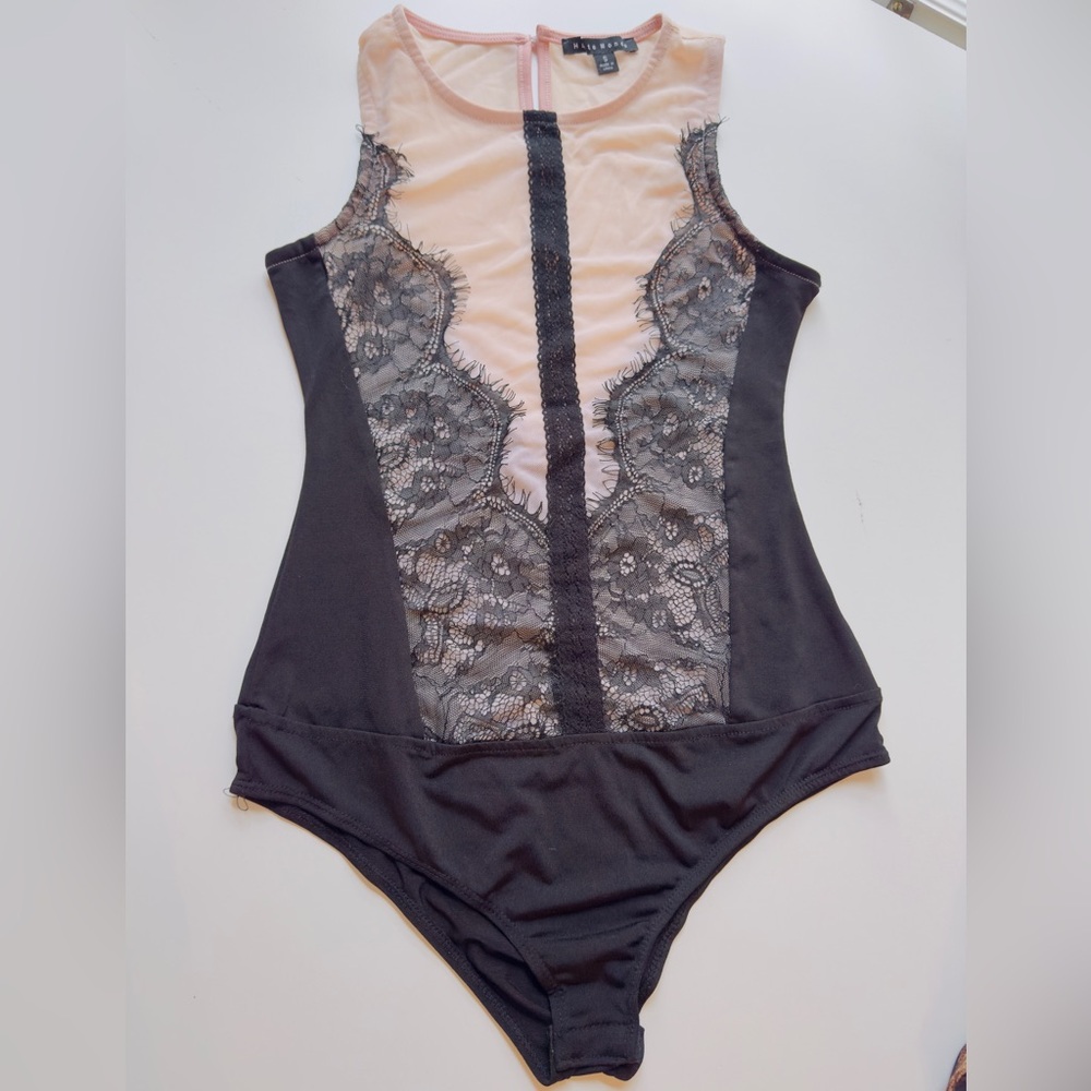 Haute Monde Black and Cream Lace Chemise